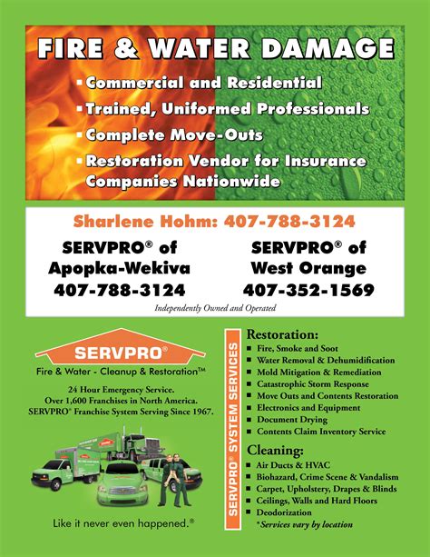 servpro of west orange  SERVPRO of Apopka/Wekiva & West Orange understands the stress and worry that comes with a fire or water damage and the disruption it causes